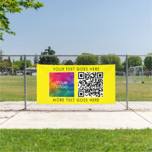 Beste Zakelijke Logo QR Code Sjabloon Helder Geel Spandoek