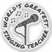 Beste zangleraar ter wereld, grappige zanger sticker (Voorkant)