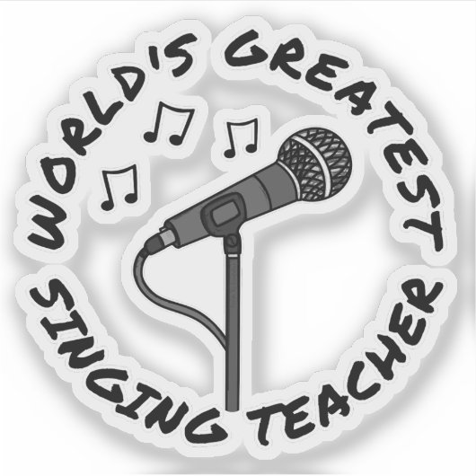 Beste zangleraar ter wereld, grappige zanger sticker (Voorkant)