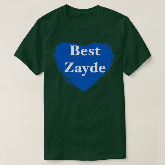 Beste Zayde joodse grootvader hartliefde T-shirt (Design voorkant)