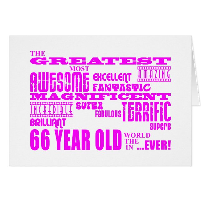 Beste zestig meisjes : Roze grofste 66 jaar oud (Voorkant Horizontaal)