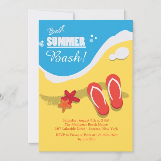Beste Zomerfeest uitnodigingen (Voorkant)