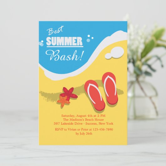 Beste Zomerfeest uitnodigingen (Staand voorkant)