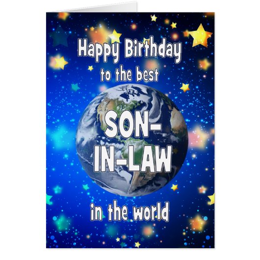 Beste zoon in de wet in de wereld verjaardag (Voorkant)