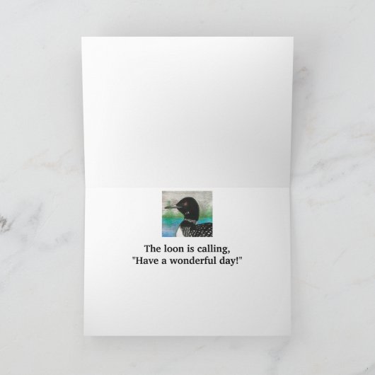 Beste zoon, Loon roept Vaderdag waterverf Kaart (Binnen)