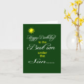 Beste zoon onder de zon gelukkige verjaardagswens kaart (Gele Bloem)