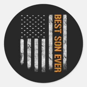 beste zoon ooit Amerikaanse vlagvaders Dag Bo Ronde Sticker