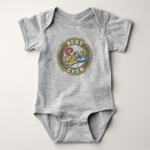 Beste zoon ooit vintage ronde badge ontwerp romper