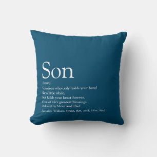 Beste zoon ter wereld Definitie Modern Blauw Kussen