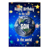 Beste zoon ter wereld jarig (Voorkant)