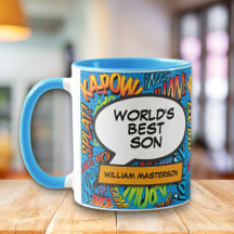 Beste zoon ter wereld Leuk Retro stripboek Pop Art
