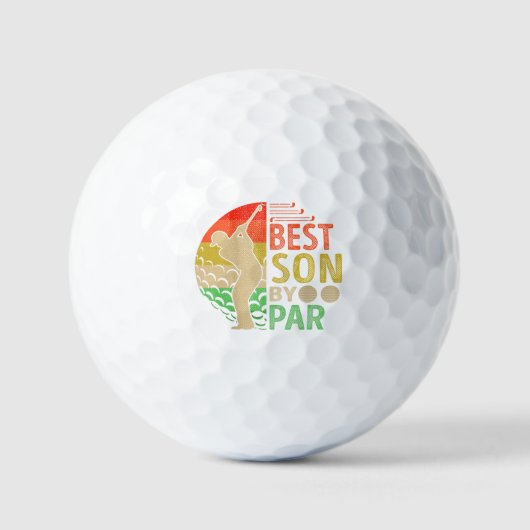 Beste zoon van Par Golf Golfer Golfballen (Voorkant)