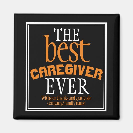 Beste zorgverlener ooit Typografie Black Magnet (Voorkant)