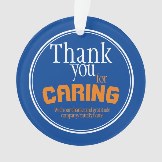 Beste zorgverlener ooit Typografie Blue Ornament (voorkant)