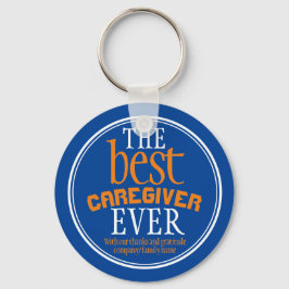 Beste zorgverlener ooit Typografie Blue Sleutelhanger