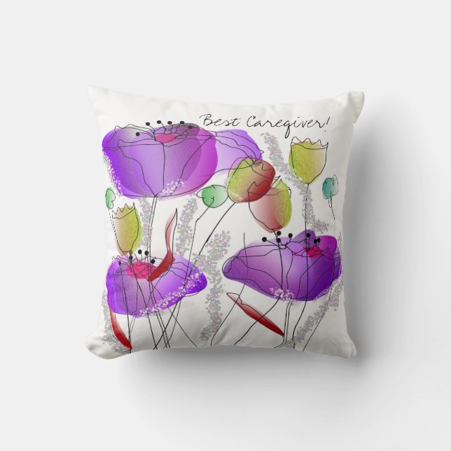 Beste zorgverlener Pillow Wildbloemen Kussen (Voorkant)