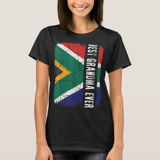 Beste Zuid-Afrikaanse grootmoeder ooit Afrika Vlag T-shirt (Voorkant)
