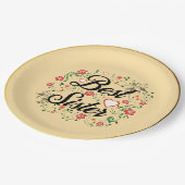 Beste zus Elegant Bloemen Ontwerp Papieren Bordje (Gekanteld)