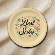 Beste zus Elegant Bloemen Ontwerp