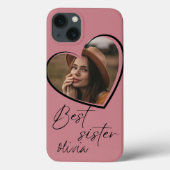 Beste Zus Foto Elegant  Modern Zwart Case-Mate iPhone Case (Achterkant)