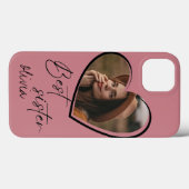 Beste Zus Foto Elegant Modern Zwart Case-Mate iPhone Case (Achterkant (horizontaal))