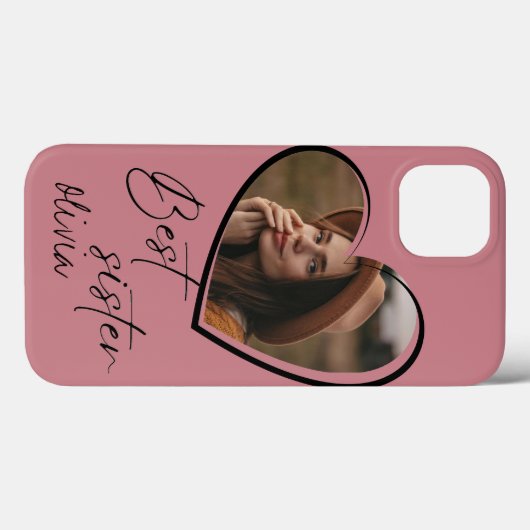 Beste Zus Foto Elegant  Modern Zwart Case-Mate iPhone Case (Achterkant (horizontaal))