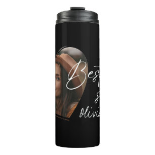 Beste zus foto elegant modern zwart thermosbeker
