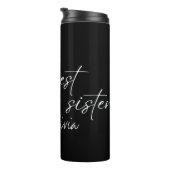 Beste zus foto elegant modern zwart thermosbeker (Geroteerd rechts)