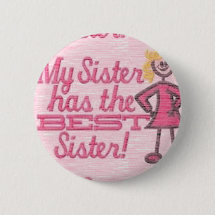 beste zus humor ronde button 5,7 cm