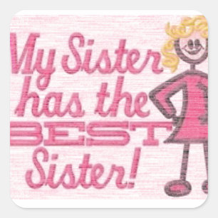 beste zus humor vierkante sticker