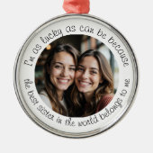 Beste zus in de wereld Foto Gift Metalen Ornament (Voorkant)