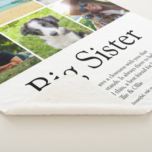 Beste zus ooit 6 foto collage modern sherpa deken (3/4)