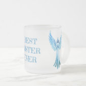 Beste zus ooit | Blue Christmas Angel Matglas Koffiemok (Voorkant rechts)