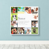 Beste zus ooit definitie 12 foto collage canvas afdruk (Insitu (Houten vloer))