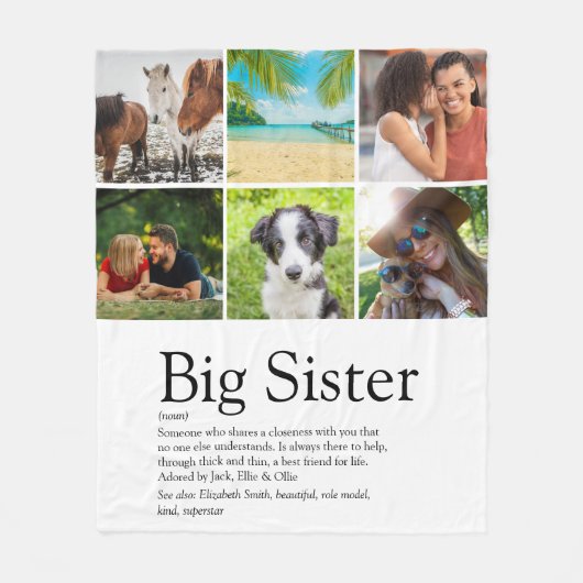 Beste zus ooit definitie 6 foto modern leuk fleece deken (Voorkant)