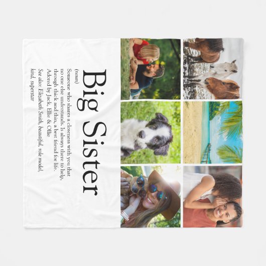Beste zus ooit definitie 6 foto modern leuk fleece deken (Voorkant (Horizontaal))