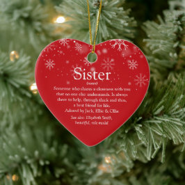 Beste Zus Ooit Definitie Kerstvakantie Keramisch Ornament