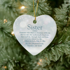 Beste Zus Ooit Definitie Prettig Kerstfeest Keramisch Ornament