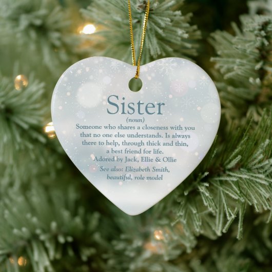 Beste Zus Ooit Definitie Prettig Kerstfeest Keramisch Ornament (Boom)