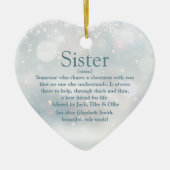 Beste Zus Ooit Definitie Prettig Kerstfeest Keramisch Ornament (Voorkant)