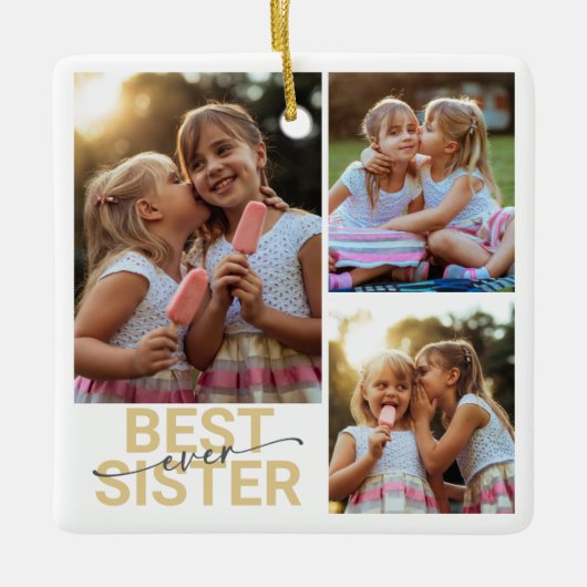 Beste zus ooit Foto Keepsake Keramisch Ornament (Voorkant)