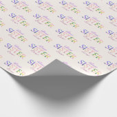 Beste Zus Ooit Gebroken Wit Patroon Cadeaupapier (Hoek)