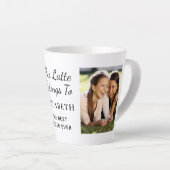 Beste zus ooit gepersonaliseerde foto latte mok (Rechterhoek)