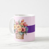 Beste zus ooit gerbera bloeit paarse koffiemok (Voorkant links)