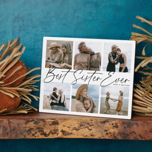 'Beste zus ooit' Keepsake Fotocollage Fotoplaat (Zijkant)