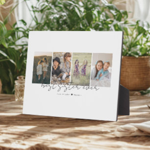 Beste Zus Ooit Modern Schrift 4 Foto's Collage Fotoplaat