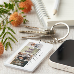 Beste Zus Ooit Modern Schrift 4 Foto's Collage Sleutelhanger