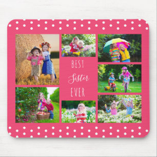 Beste Zus Ooit Roze Fotocollage Muismat