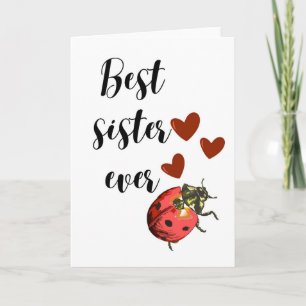 Beste Zus Ooit Schattige Lieveheersbeestje Kaart
