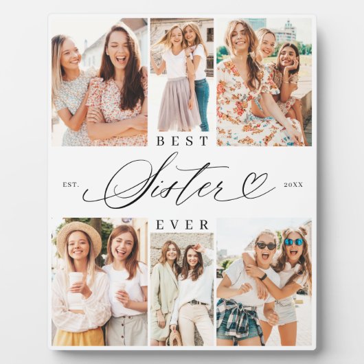 Beste zus ooit zuster script hart foto collage fotoplaat (Voorkant)